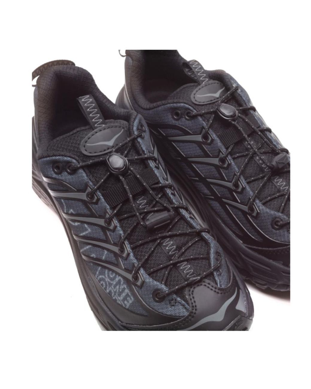 Hoka One One Black Round Toe Lace-Up Sneakers for men