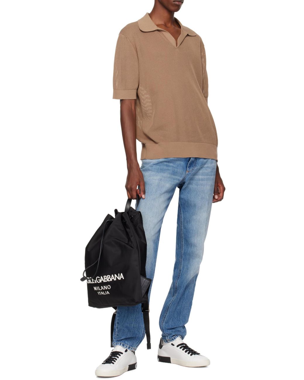 Dolce & Gabbana Black Nylon Backpack for men