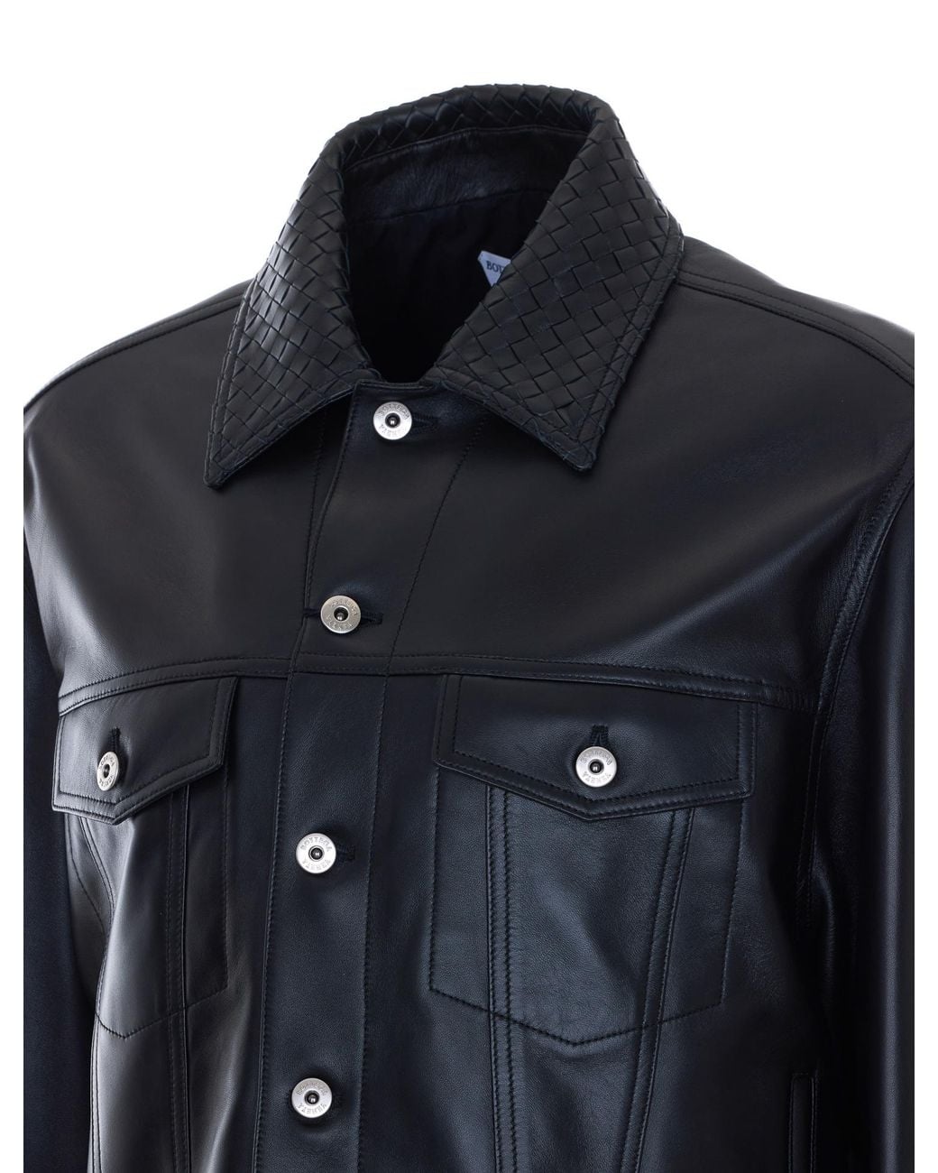 Bottega Veneta Blue Button-Up Long-Sleeved Jacket for men