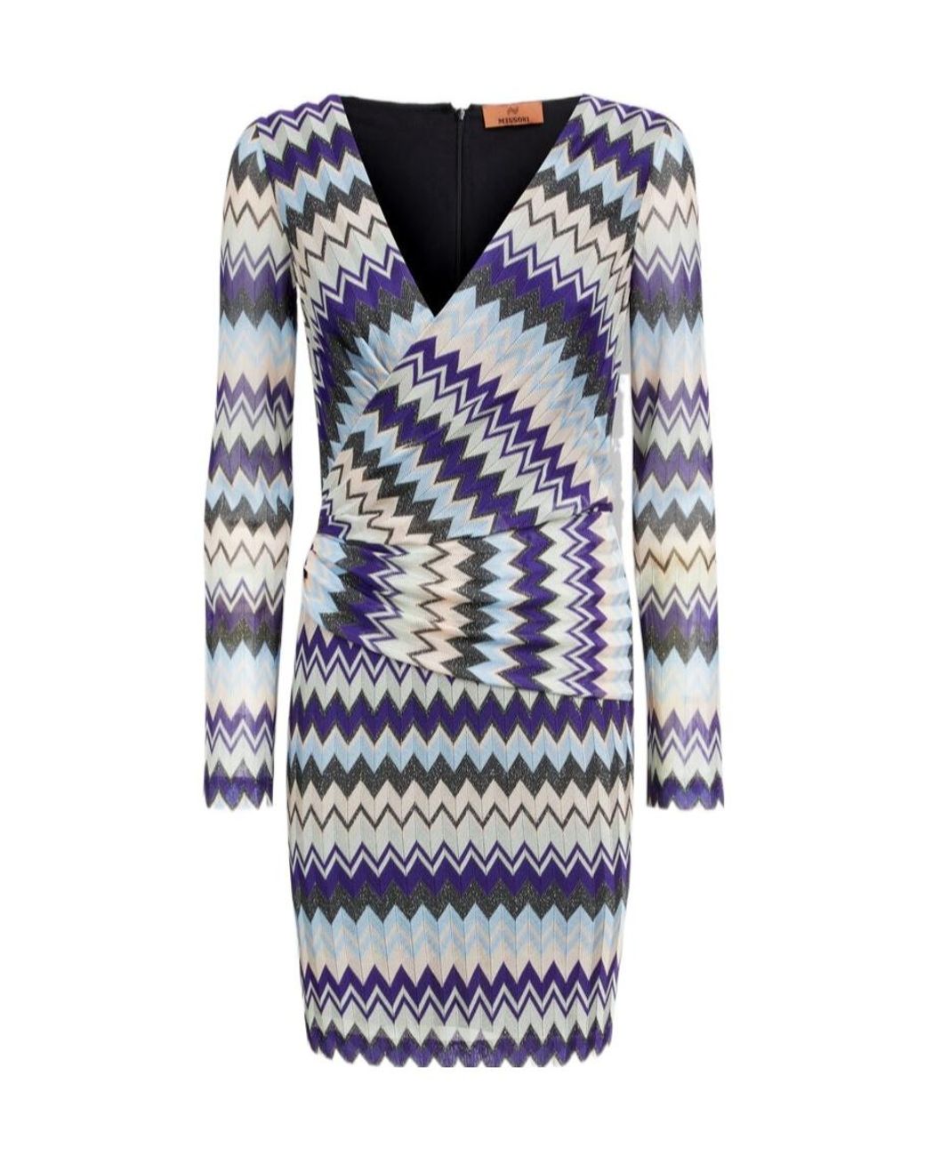 Missoni Blue Zigzag-Pattern Mini Dress