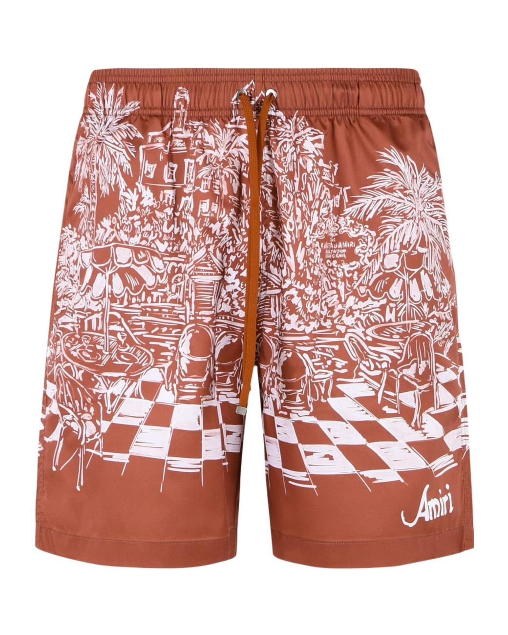 Amiri Red Terracotta Polyester Swimsuit for men