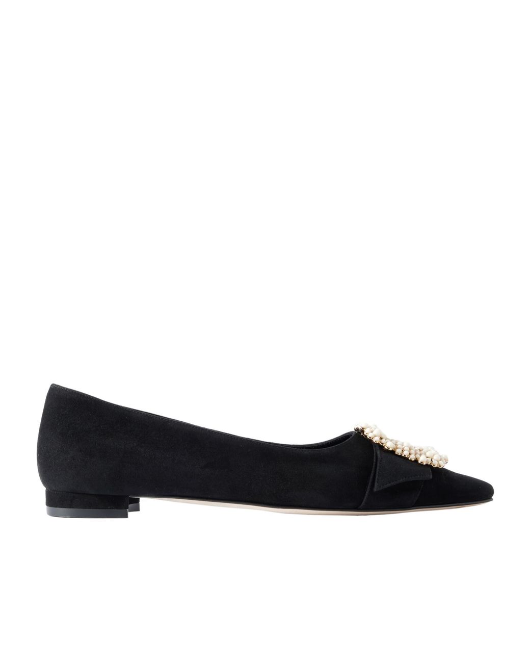 Manolo Blahnik Black Gibfla Ballet Flats