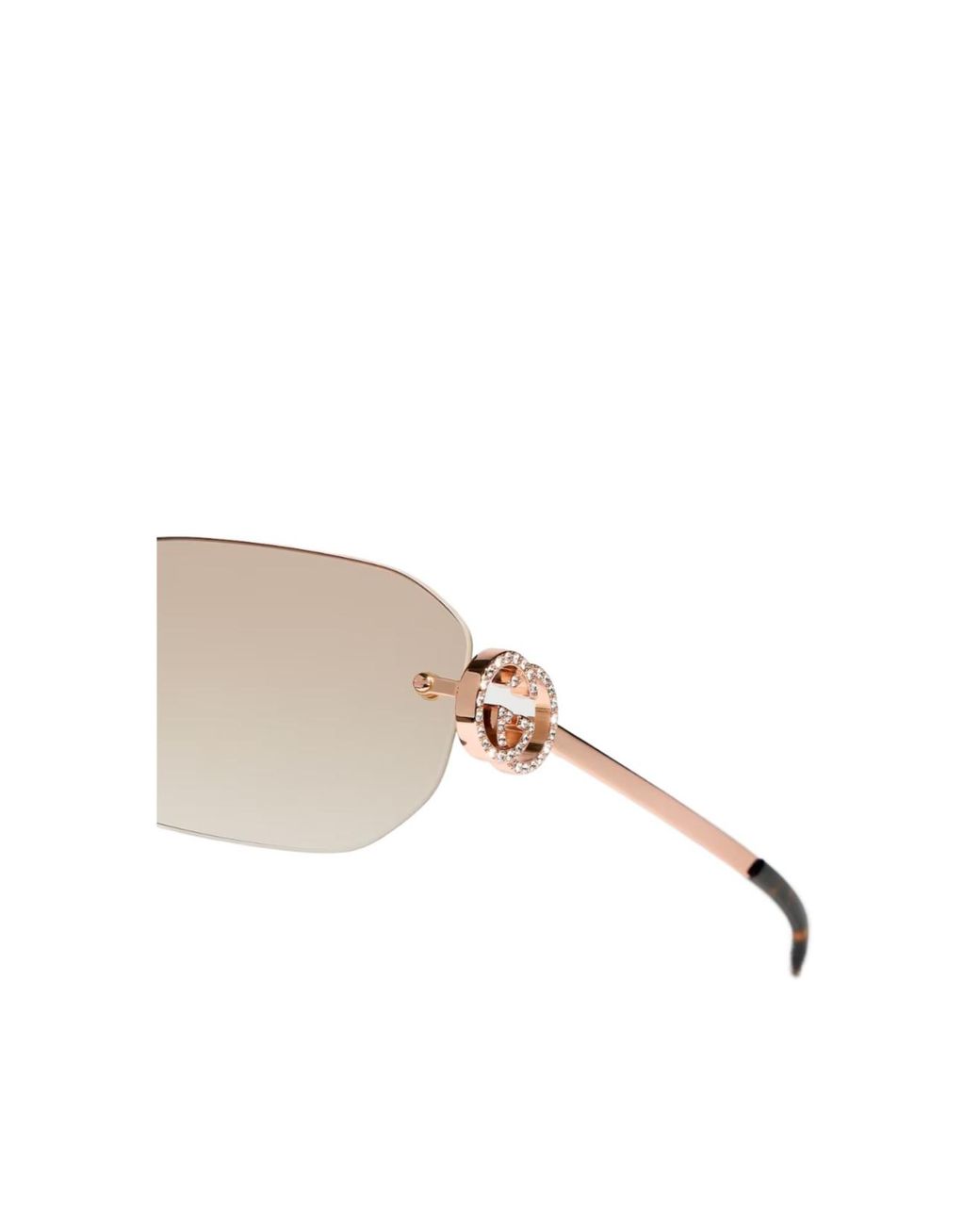 Gucci Natural Rectangular-Frame Sunglasses