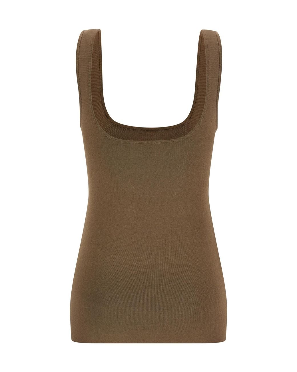 Entire studios Brown Square Neck Stretch Top