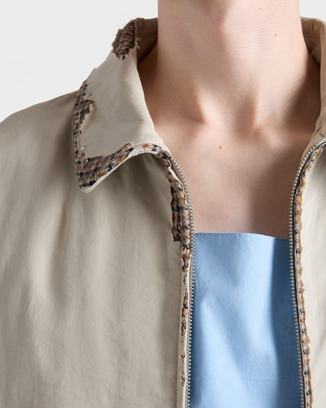 Prada Natural Bonded Devoré Cotton Jacket for men