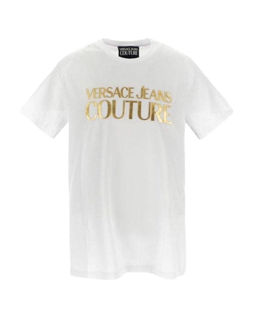 Versace Jeans White Couture Logo Printed Crewneck T-Shirt for men