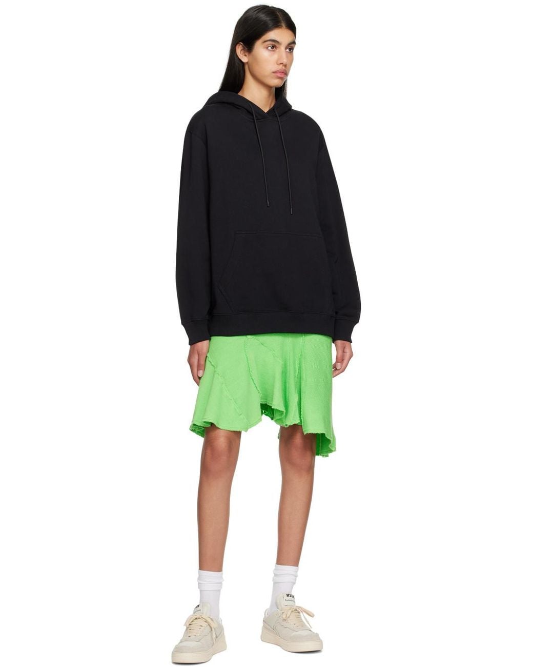 MSGM Black Logo-Trimmed Hoodie