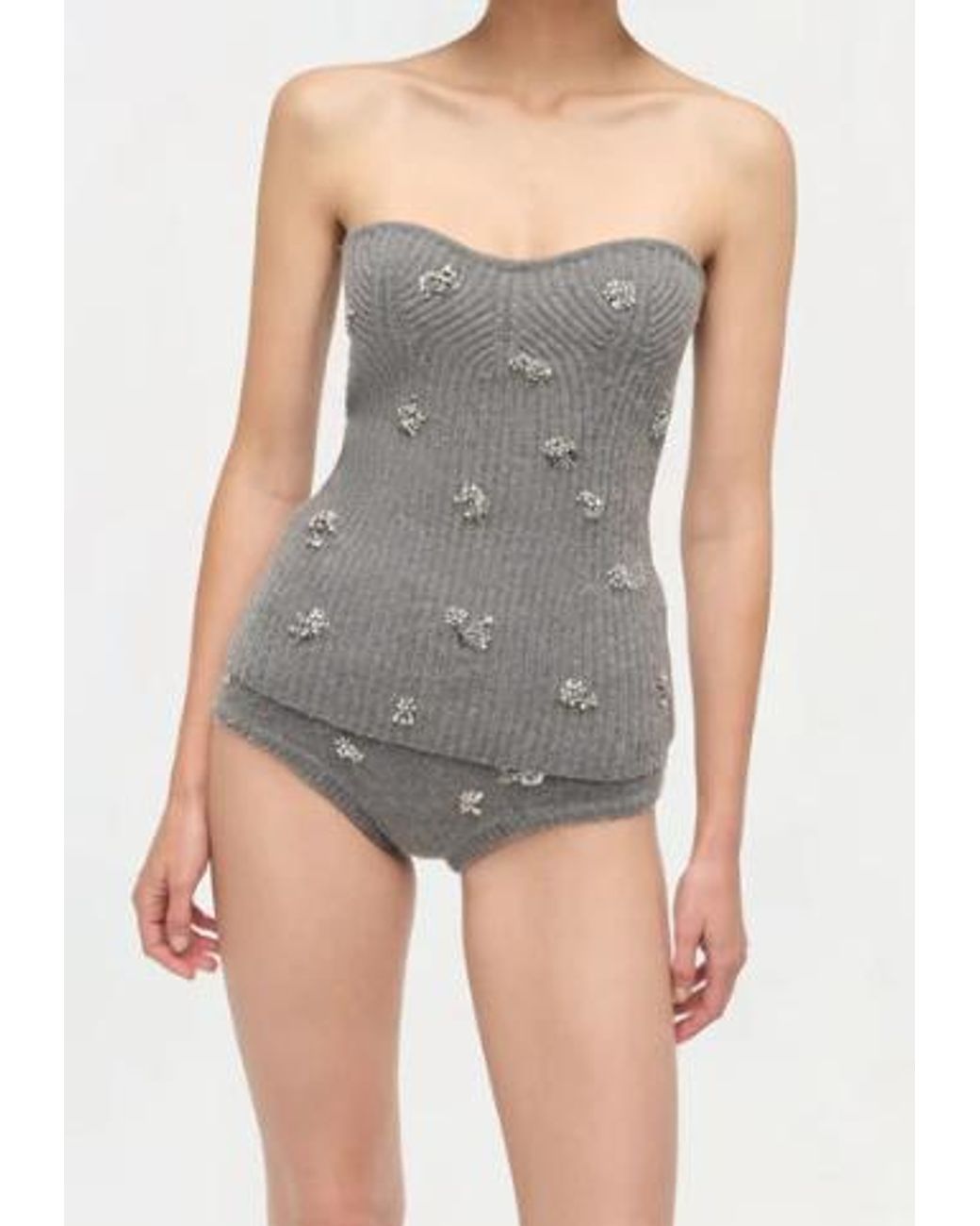 Jonathan Simkhai Gray Knit Shorts
