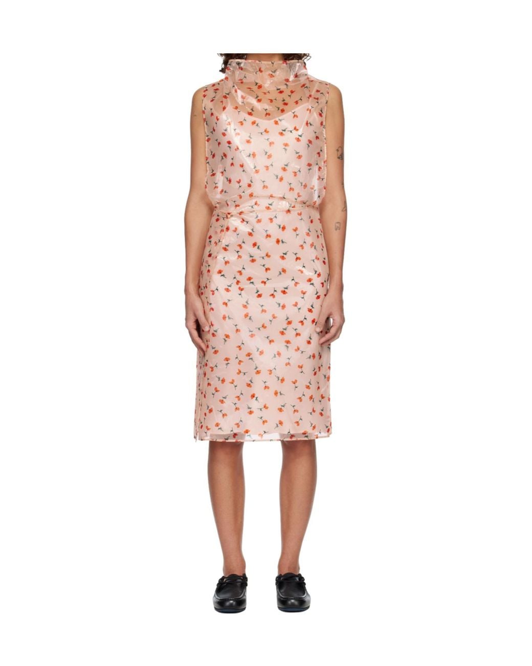 Jil Sander Pink Floral Lined Dress