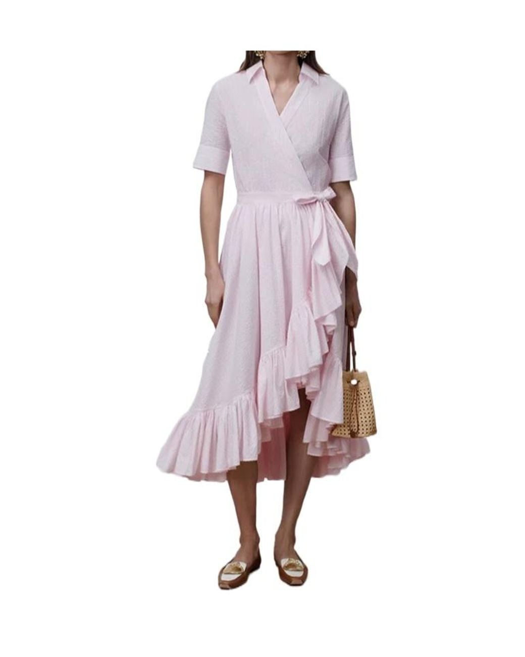 Dior Purple Iviera Mid-Length Ruffled Dress