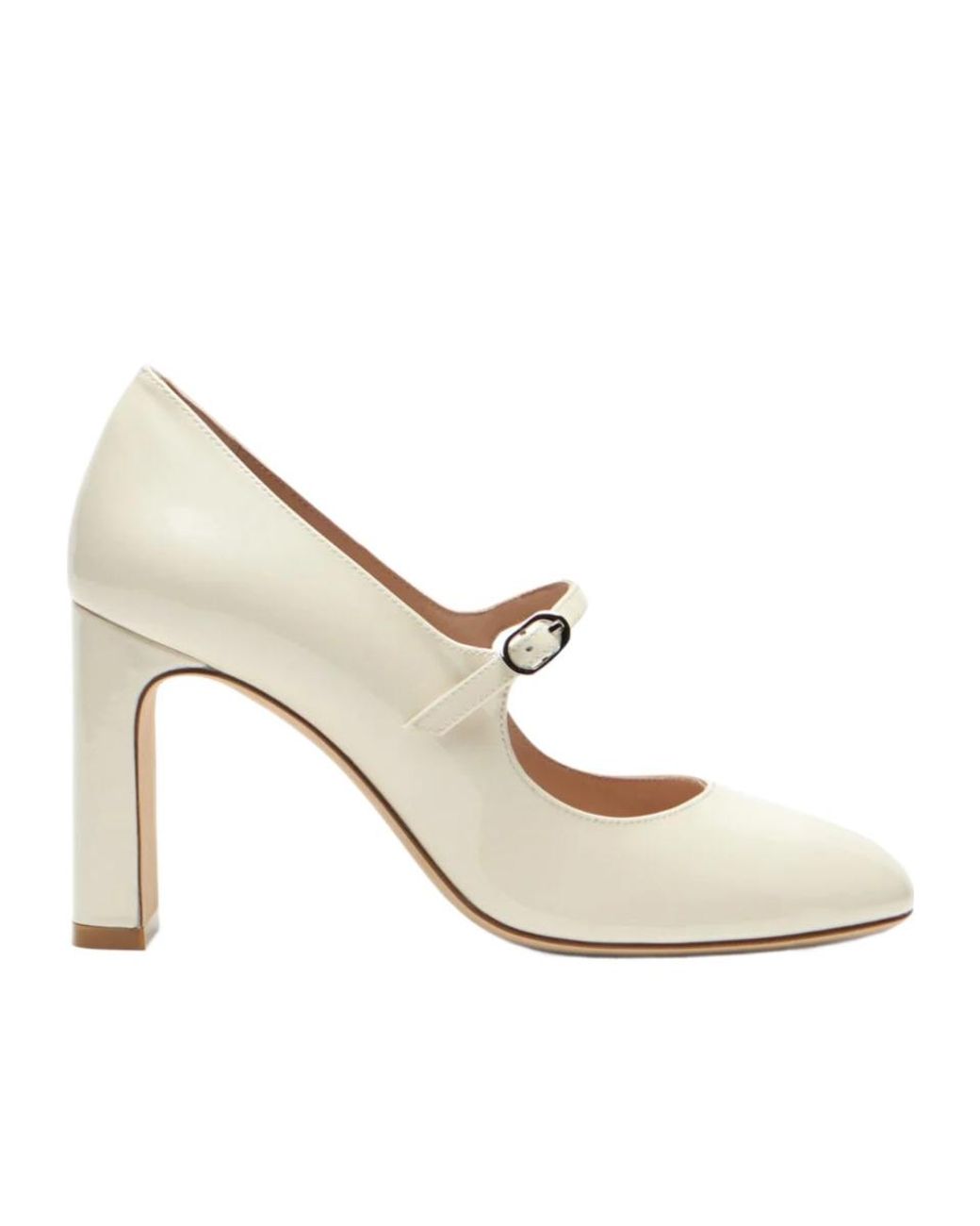 Stuart Weitzman White Babette Mary Jane 85