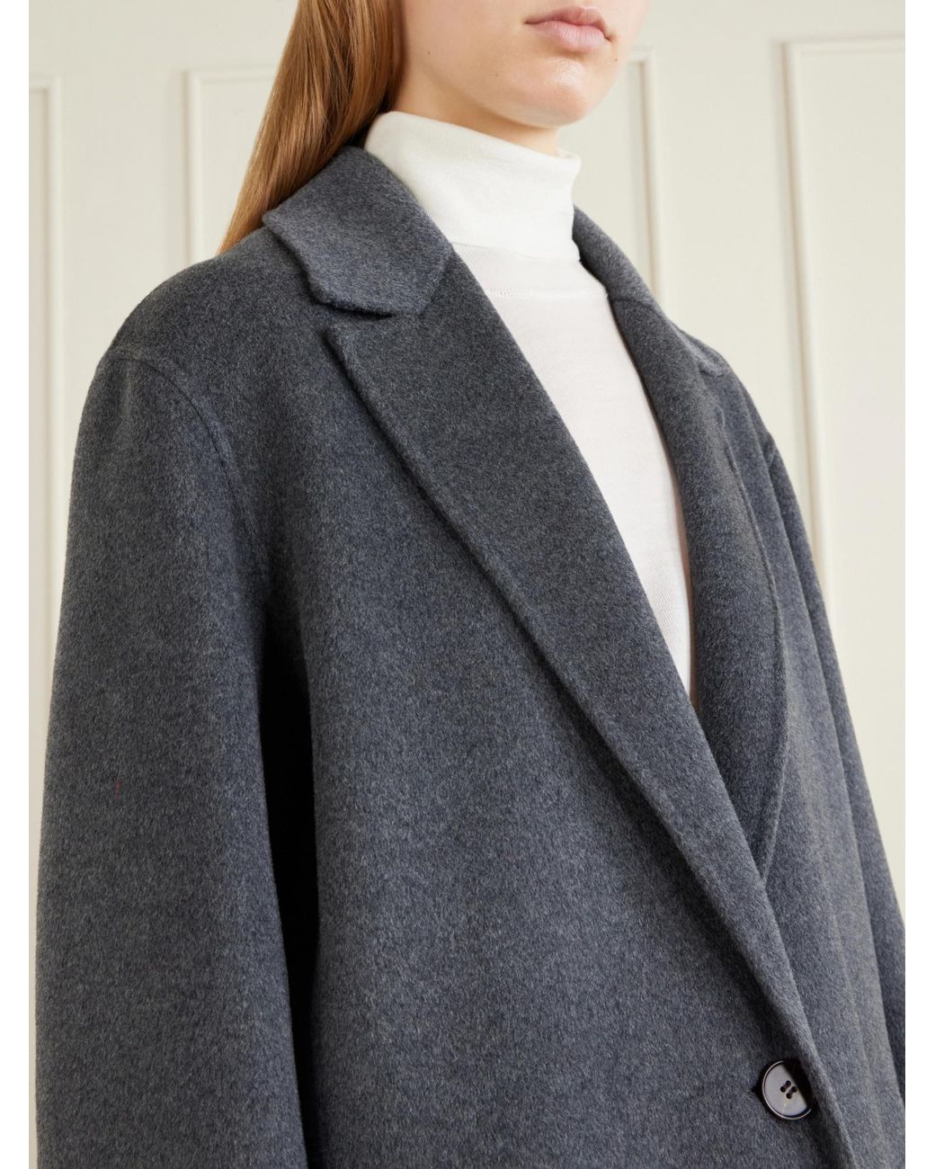 Rohe Gray Wool And Cashmere Blended Overcoat