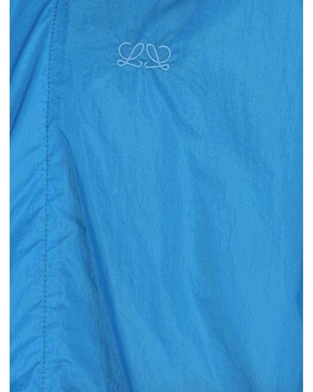 Loewe Blue Logo Zip-Up Hooded Jacket