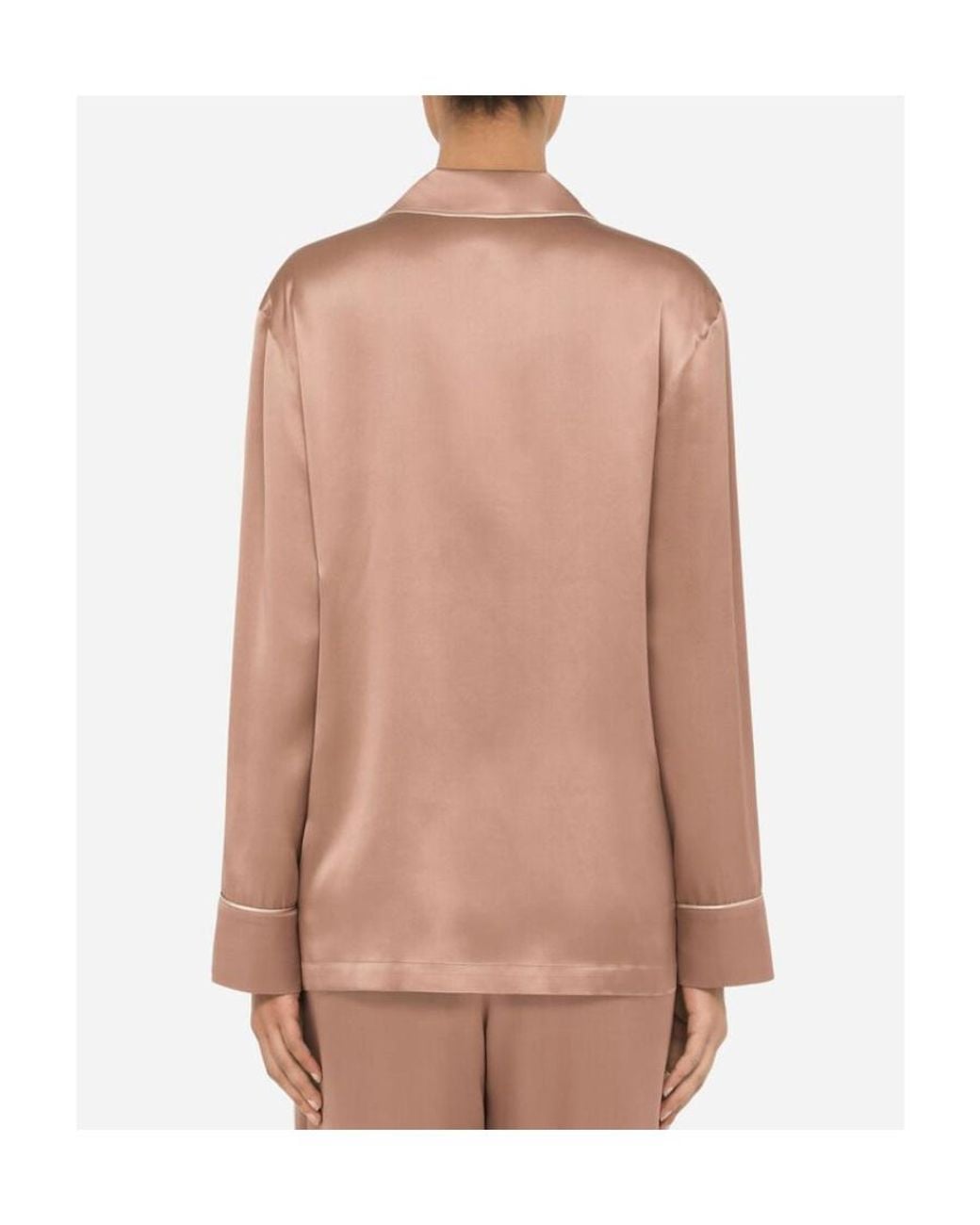 Dolce & Gabbana Brown Buttoned Long-Sleeved Pajama Shirt
