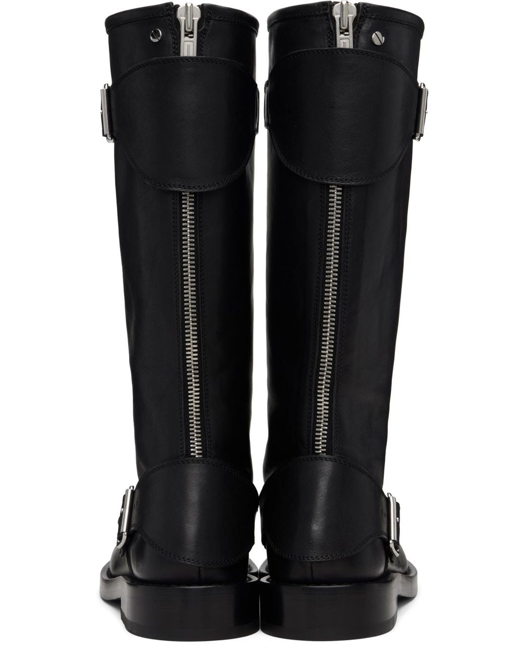 Ann Demeulemeester Black Balo High Top Motorcycle Boots for men