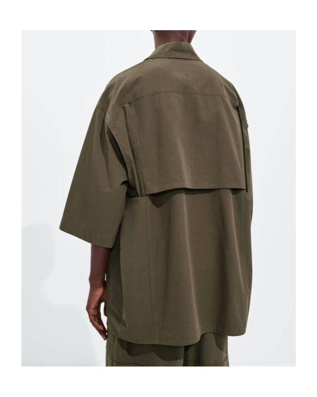 Bottega Veneta Green Macro Intreccio Cotton Shirt for men