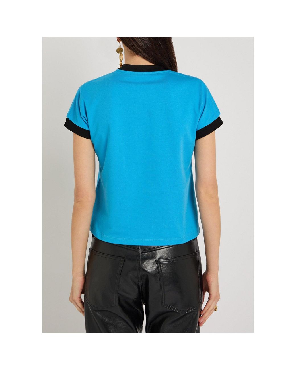 Versace Blue Simple And Short T-Shirt