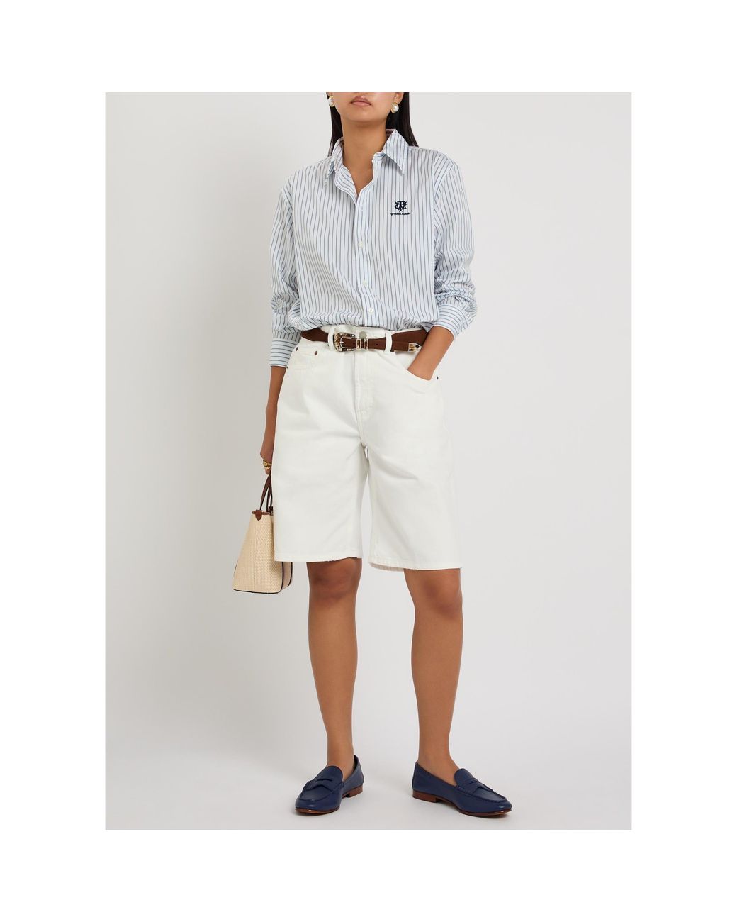 Polo Ralph Lauren White Striped Long-Sleeve Cotton Shirt