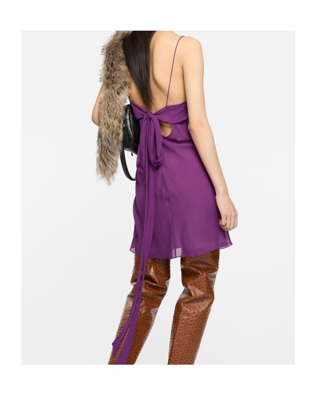 Acne Purple Silk Dress