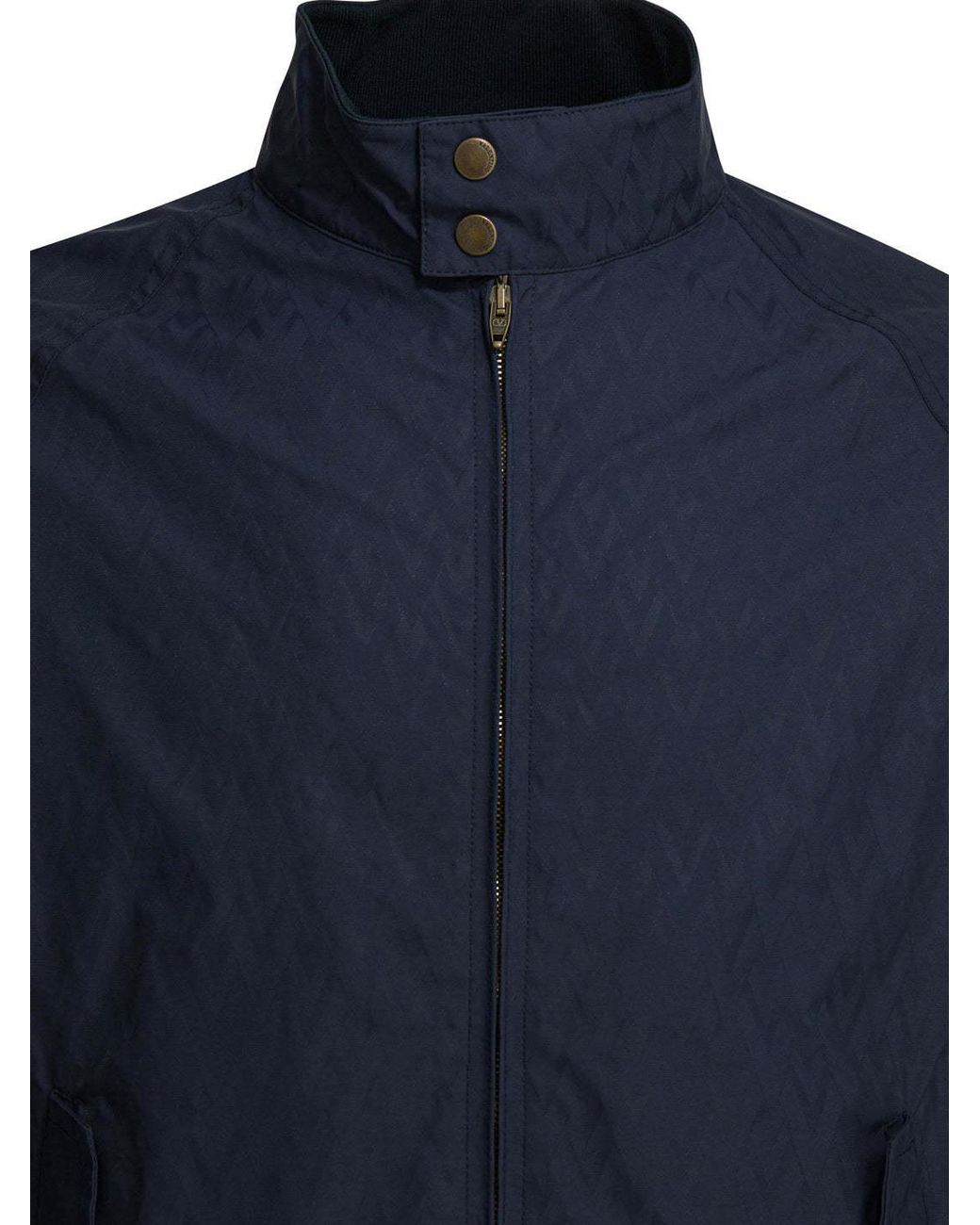 Valentino Blue Zip-Up High Neck Jacket for men
