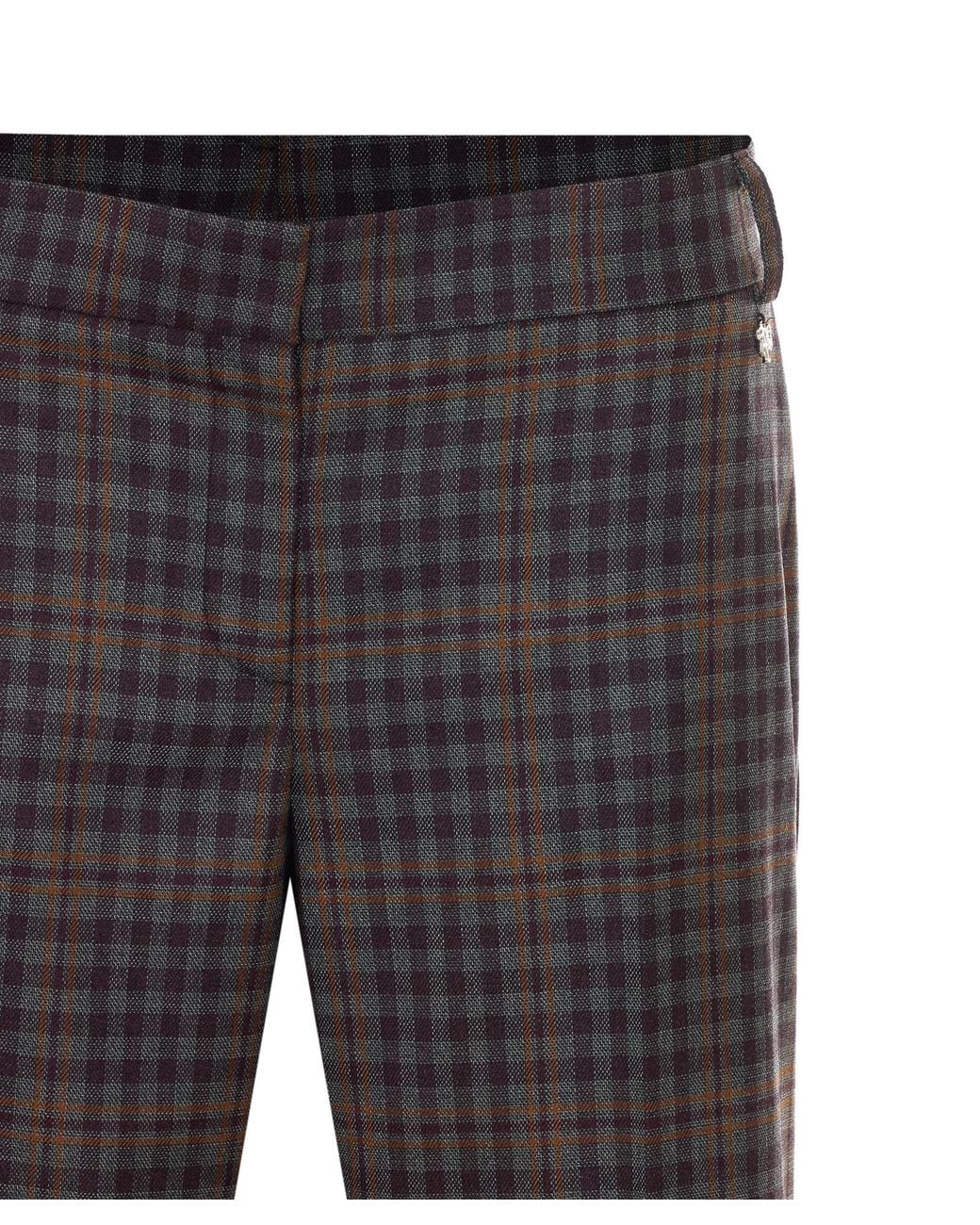 Aniye By Gray Checked Straight-Leg Pants