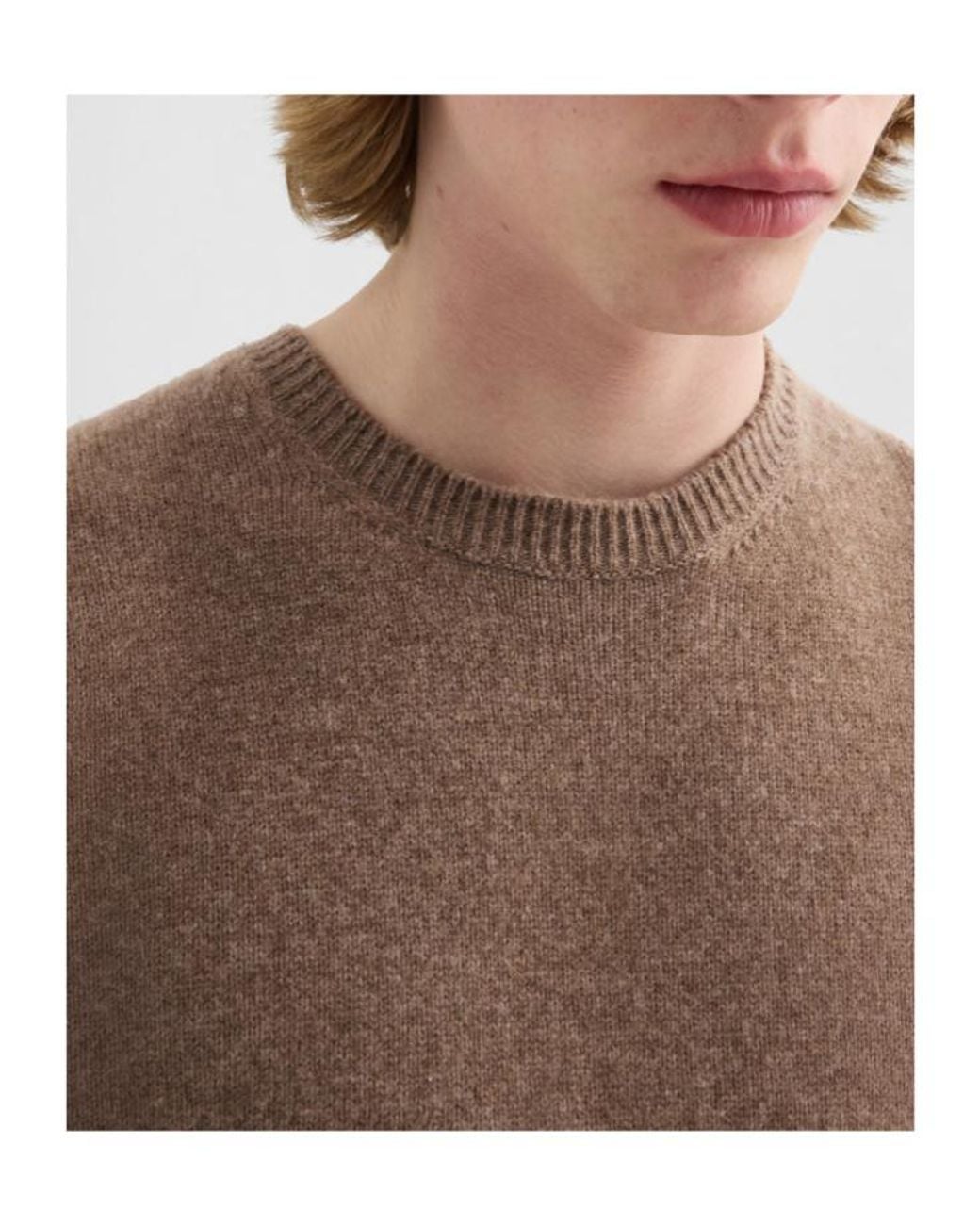 Jil Sander Brown Oversized Crew Neck Knitted Sweater for men
