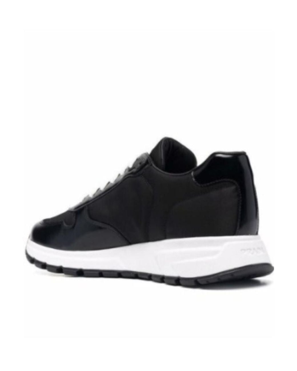 Prada Black Prax01 Logo Casual Sneakers for men