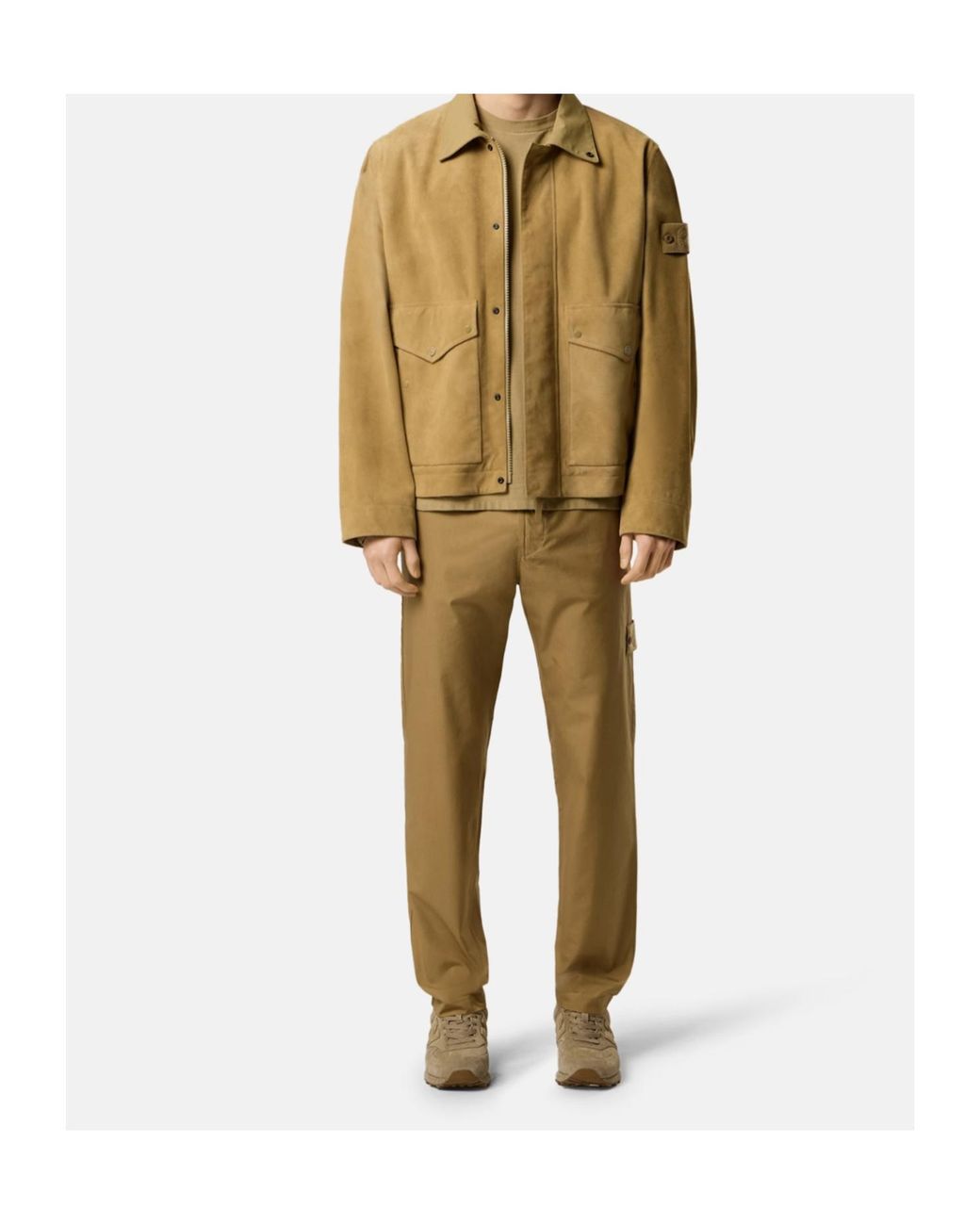 Stone Island Natural Logo Patch Chinos for men
