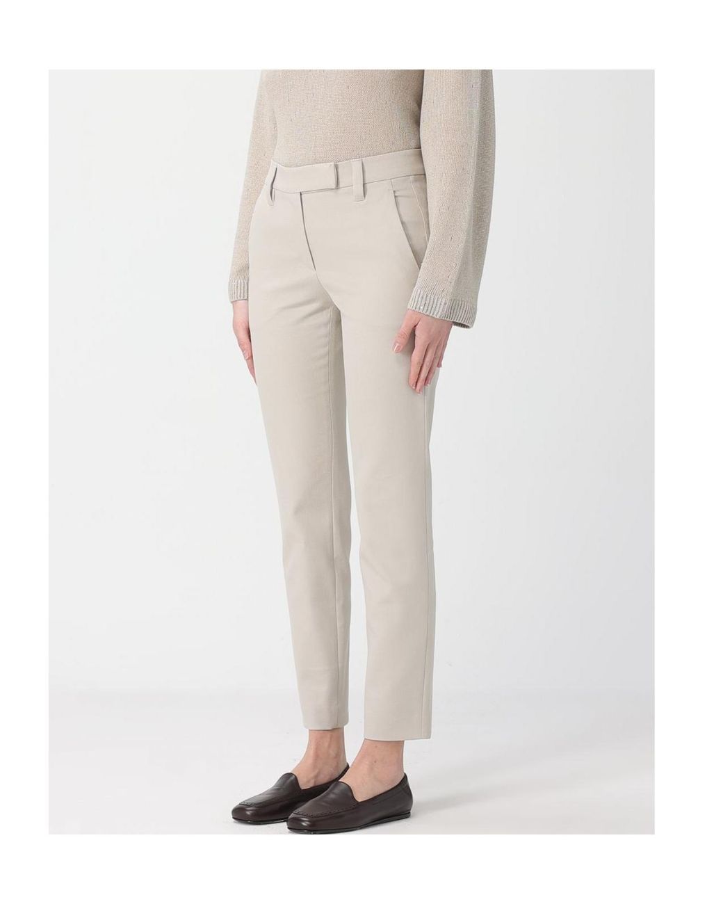 Brunello Cucinelli Gray Tapered Tailored Pants