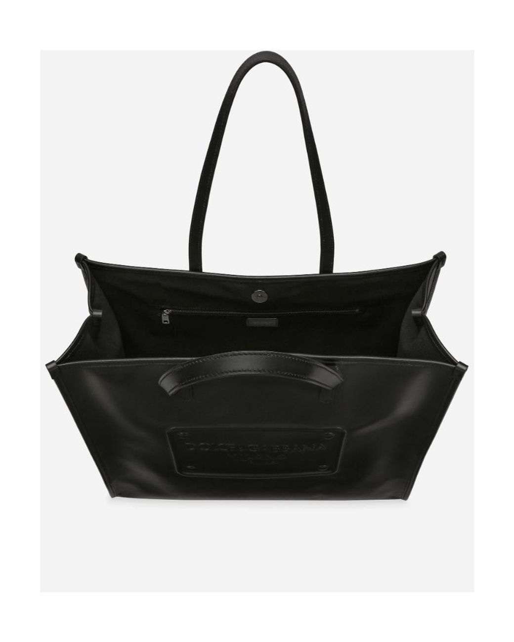 Dolce & Gabbana Black Logo Embossed Top Handle Bag for men
