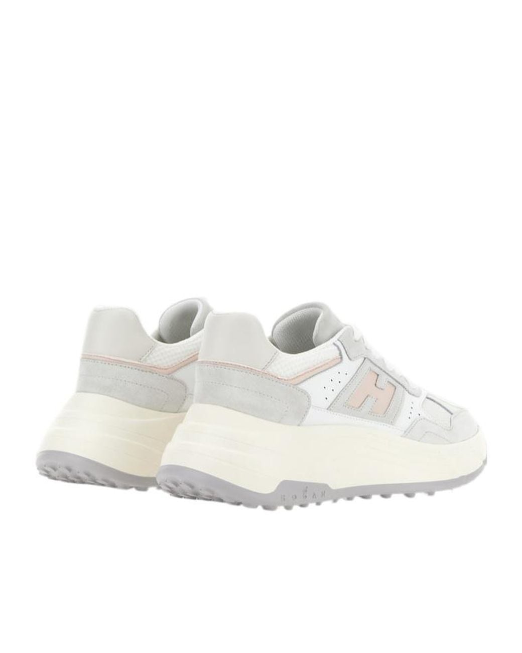 Hogan White Hi-Fi Lace-Up Sneakers