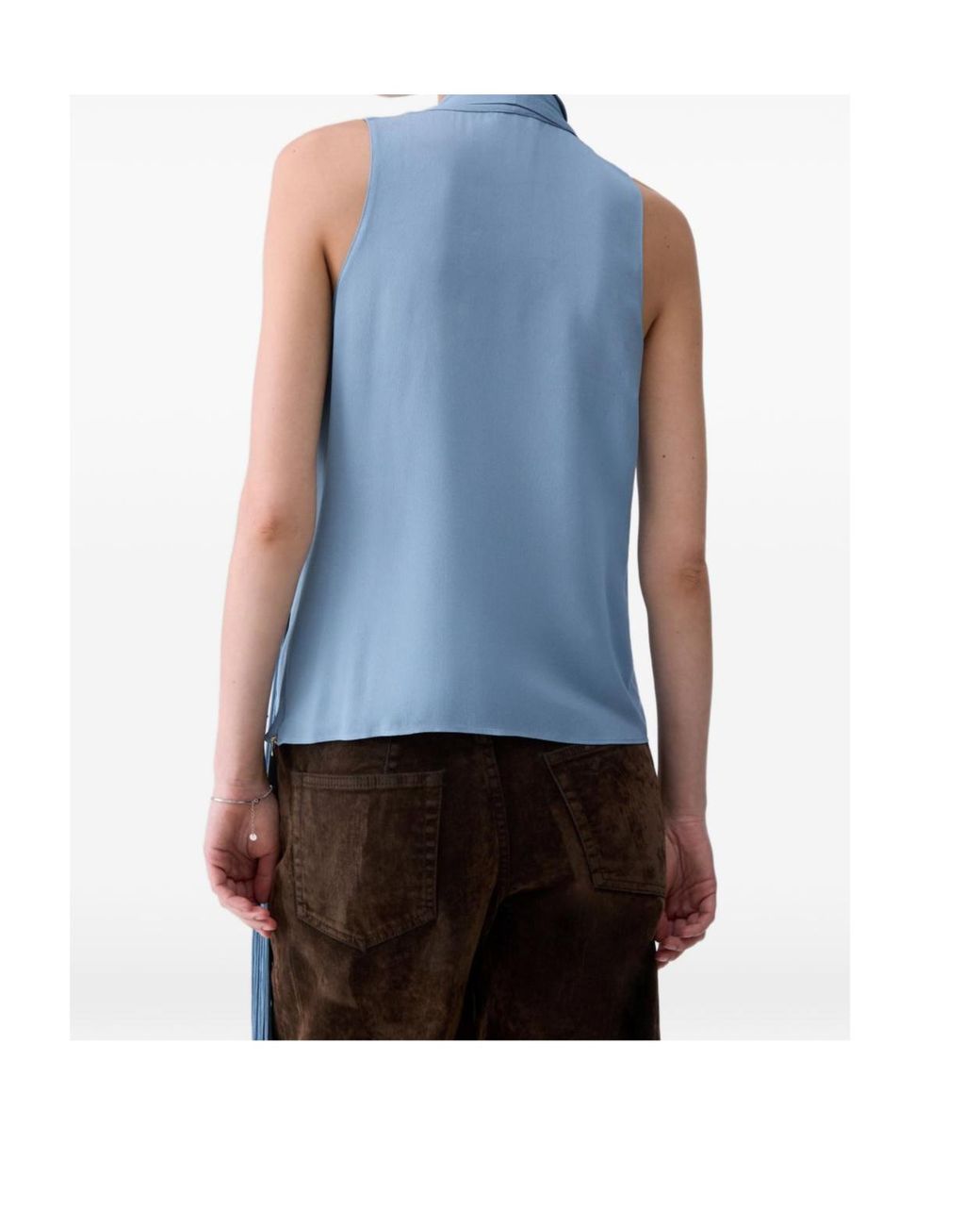 Liu Jo Blue Top With Scarf