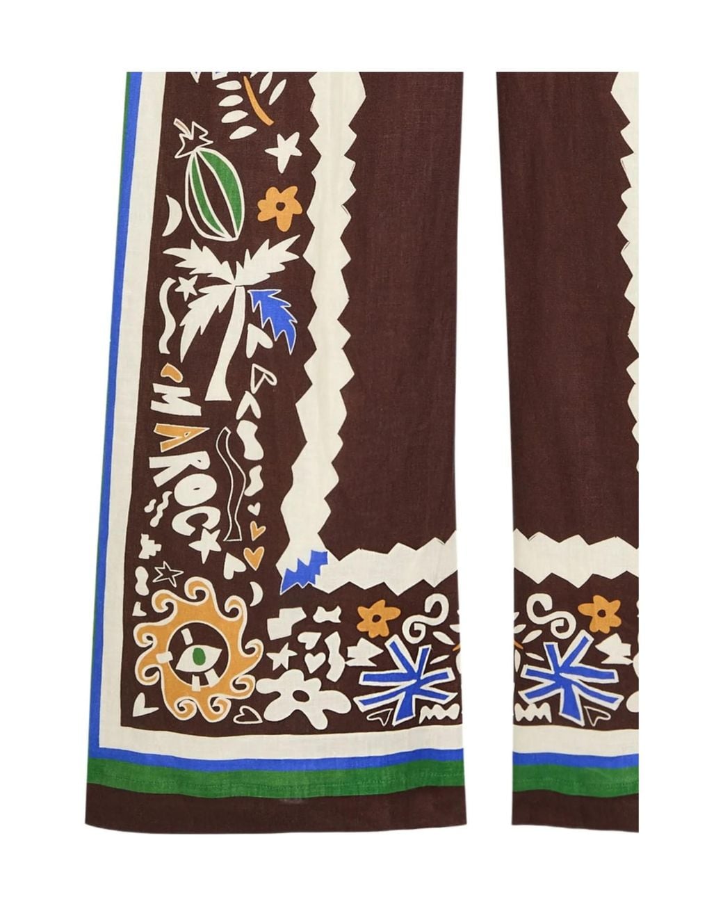 ALÉMAIS White Maroc Elasticated Waistband Printed Trousers