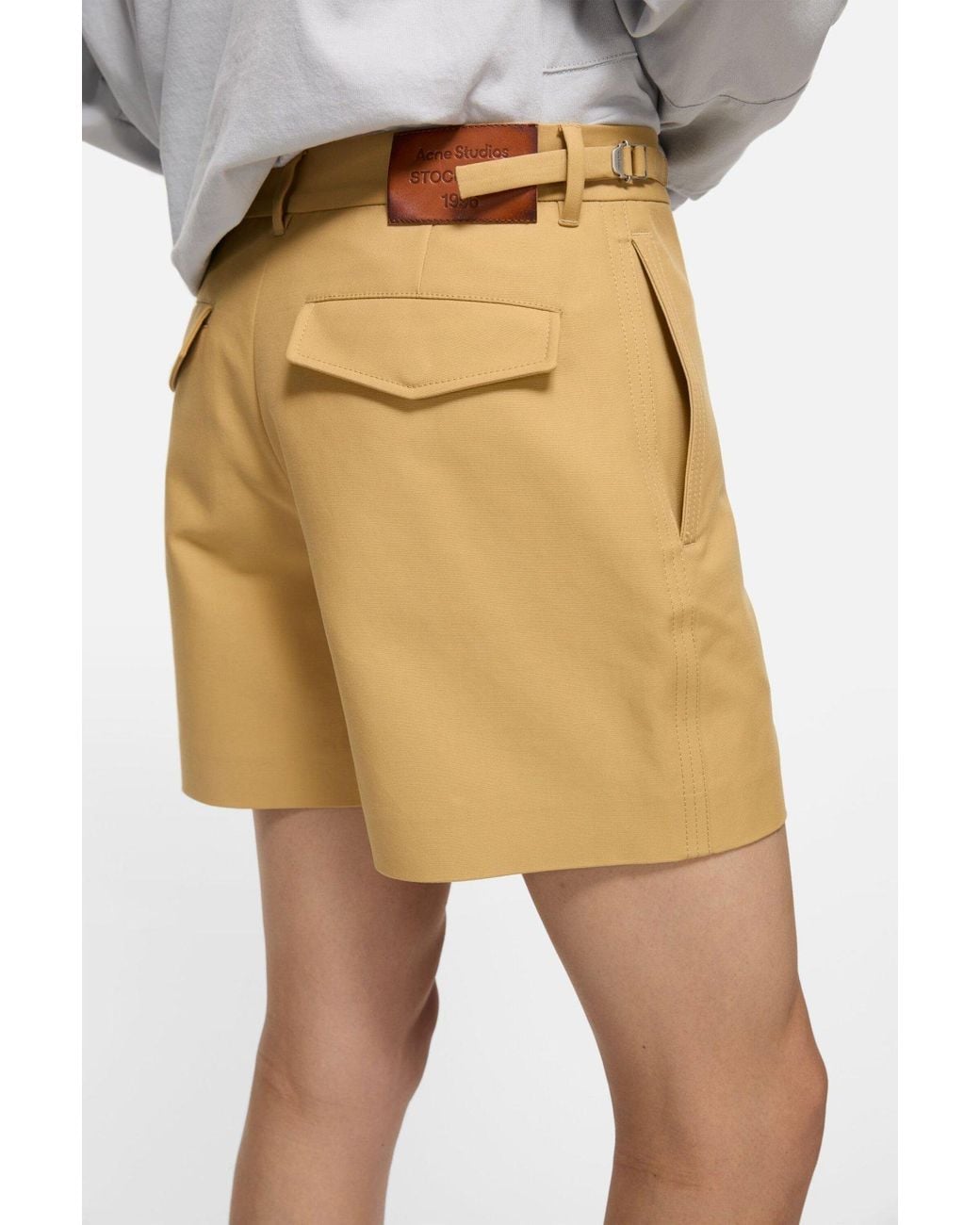 Acne Natural Logo-Patch Shorts for men