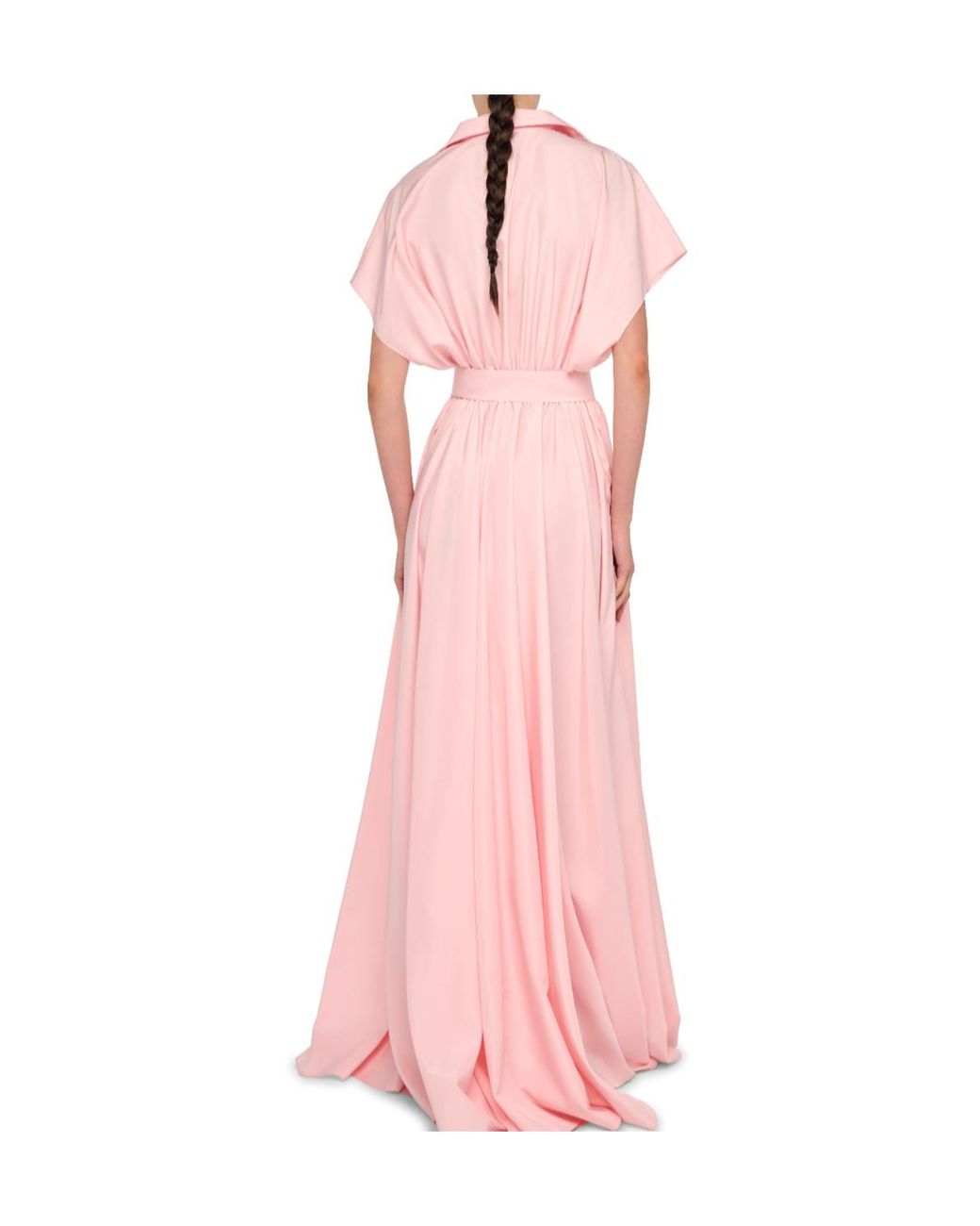 Norma Kamali Pink Super Os Sleeveless Bf Nk Shirt Flared Gown