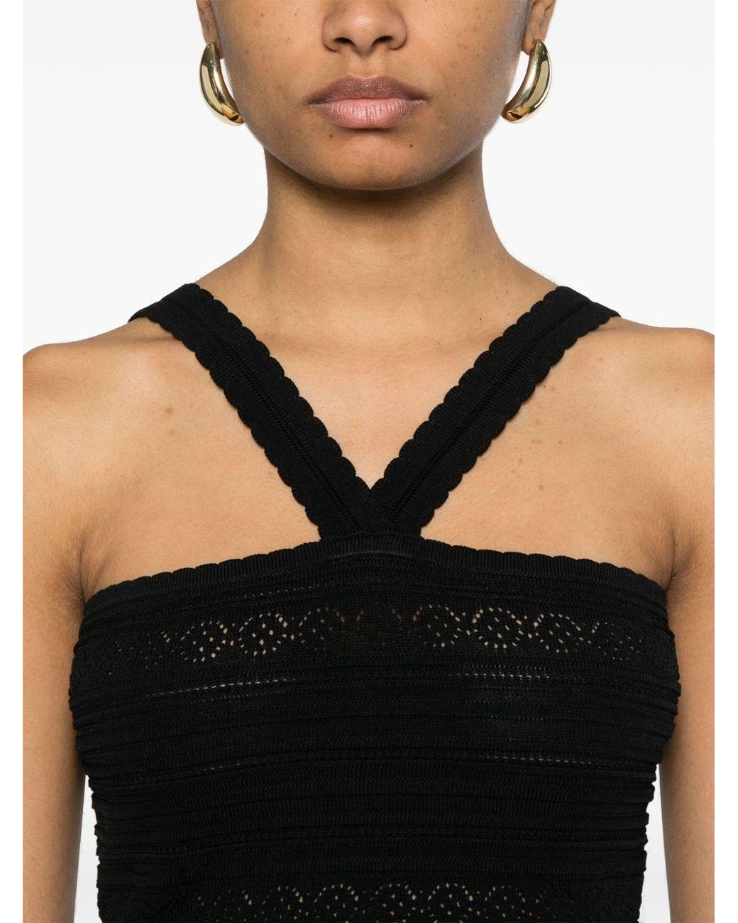 Twinset Black Crochet Bralette Top