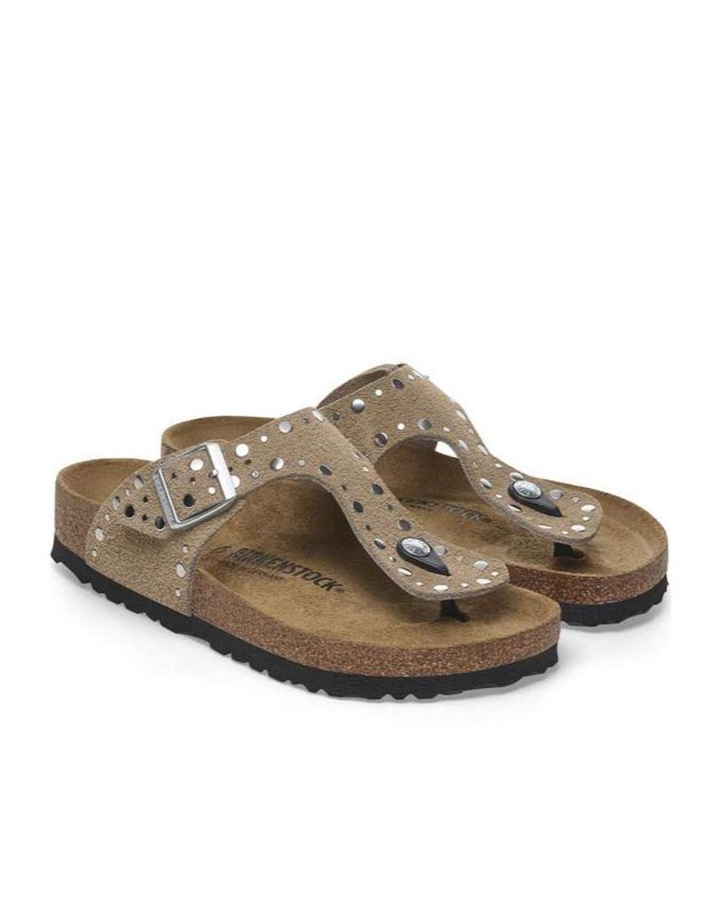 Birkenstock Brown Gizeh Rivet Studded Sandals