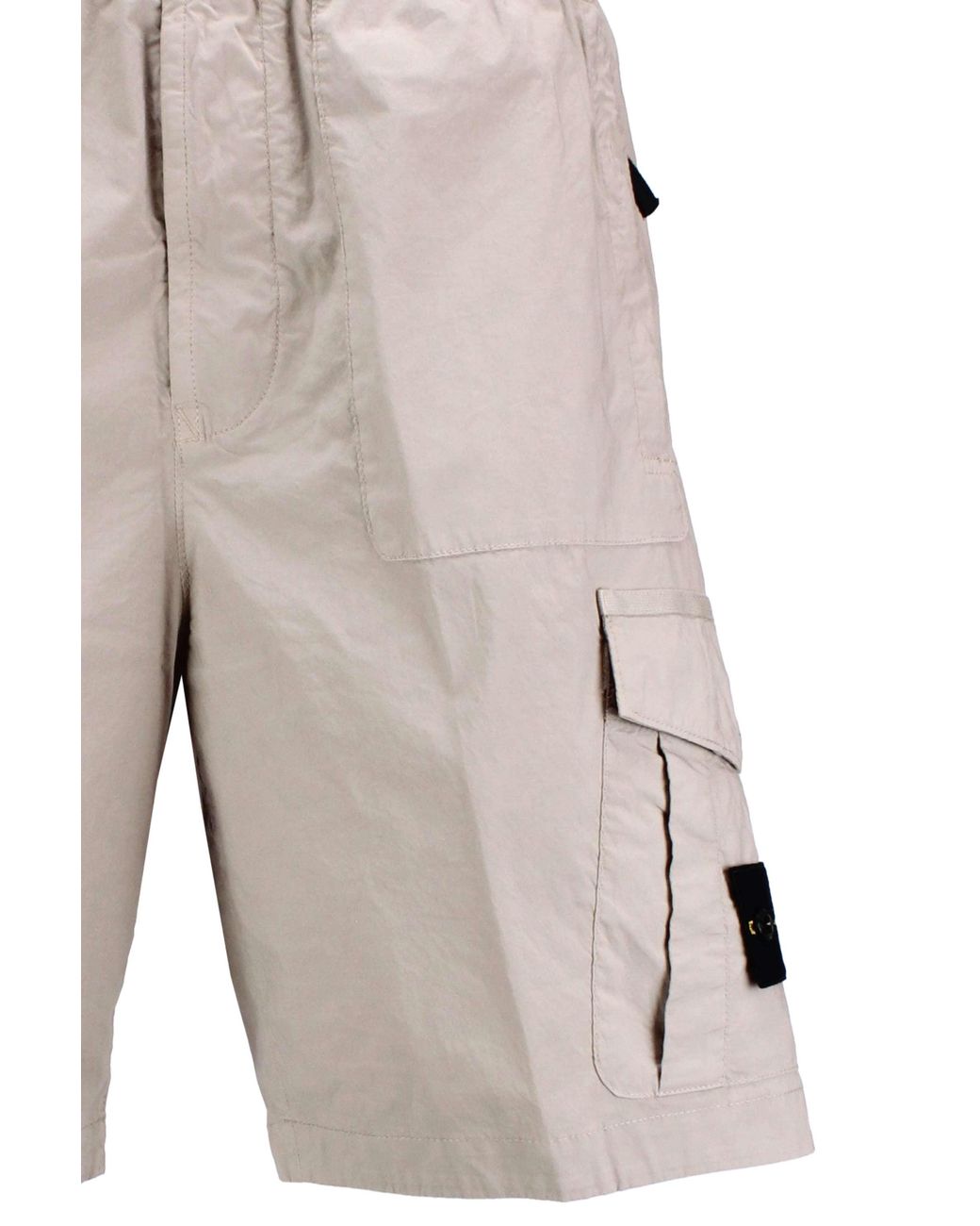 Stone Island Gray Compass Badge Bermuda Shorts for men