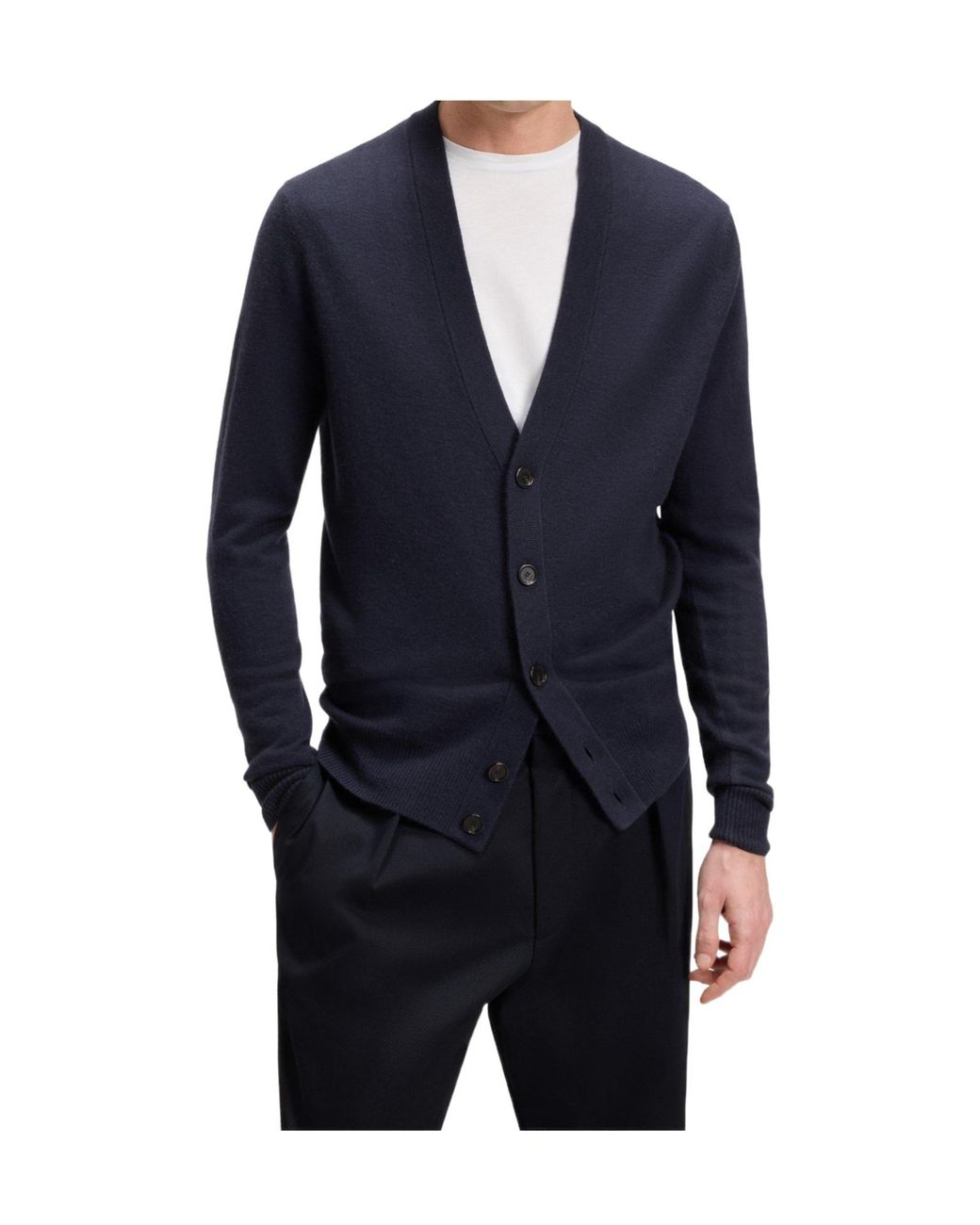 Boss Blue Double Breasted Jelso Relaxed-Fit Cardigan for men