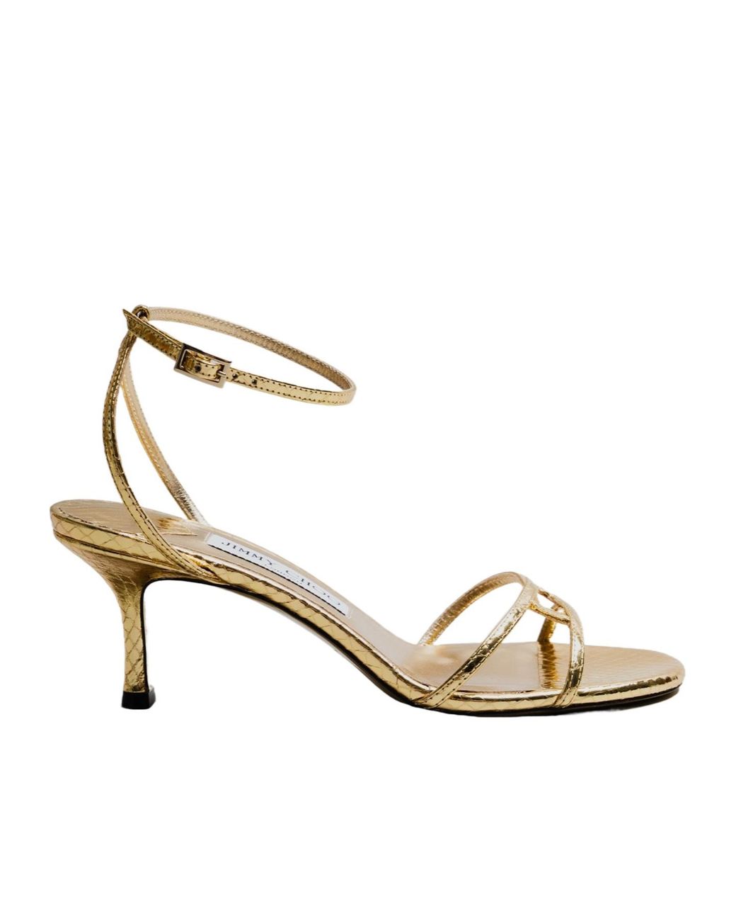 Jimmy Choo Metallic 65Mm Leo Leather Ankle-Strap Sandals
