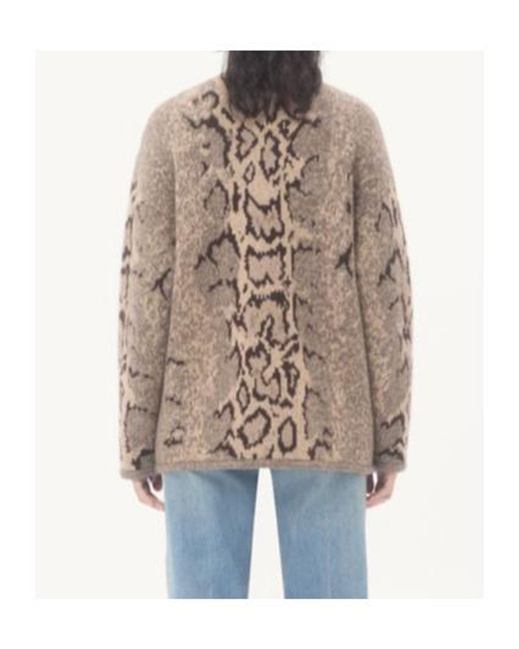 Valentino Natural Button-Up Crewneck Cardigan