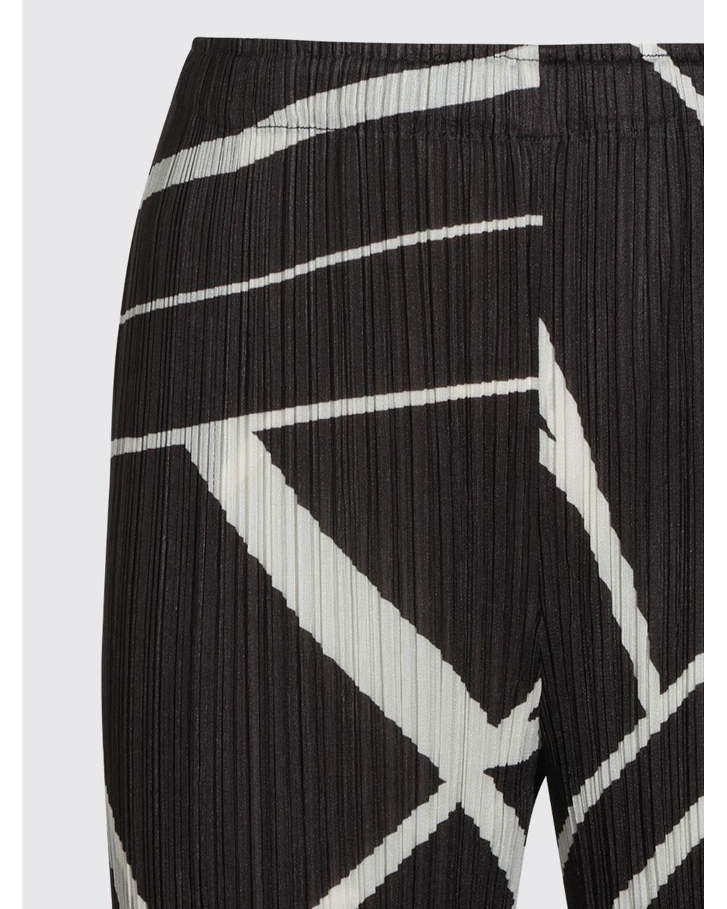 Pleats Please Issey Miyake Gray Fold Line Pleated Pants