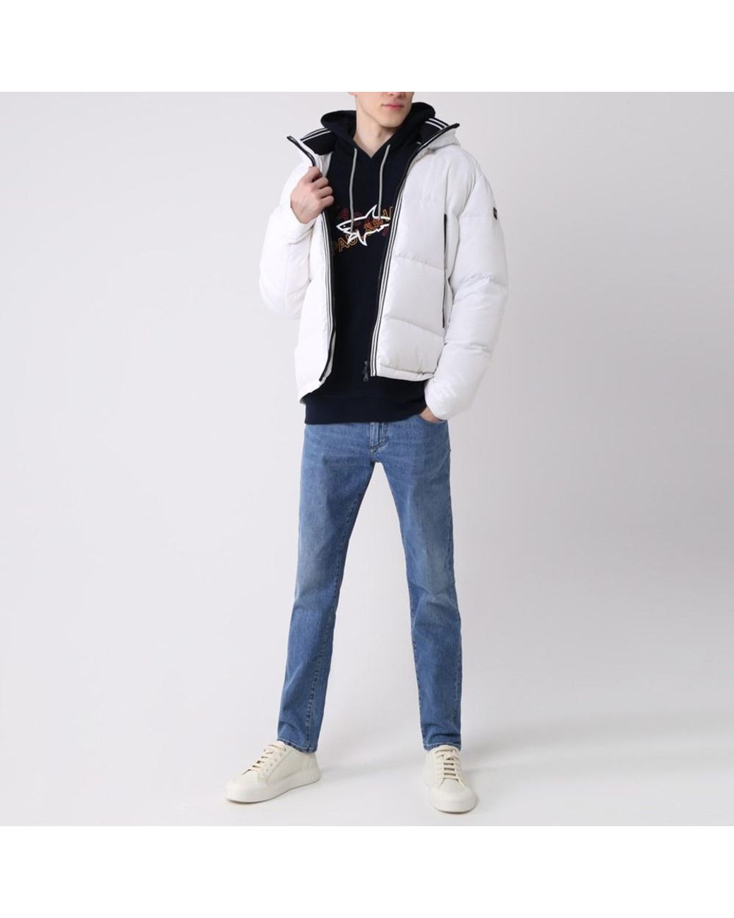 Paul & Shark Blue Logo Hooded Sweater for men