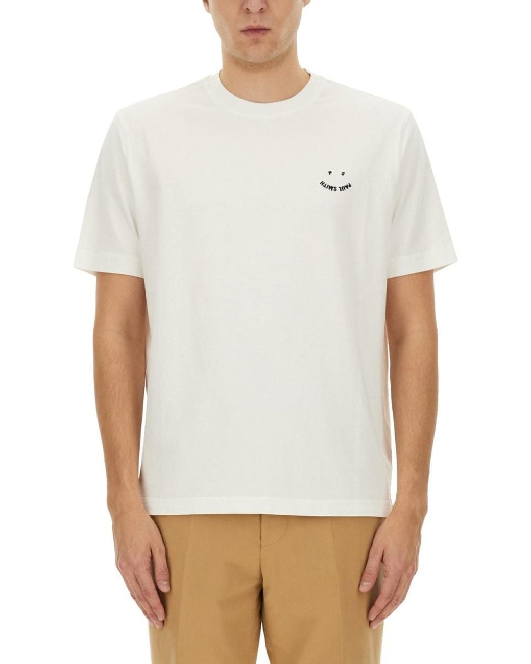 Paul Smith White Happy T-Shirt for men