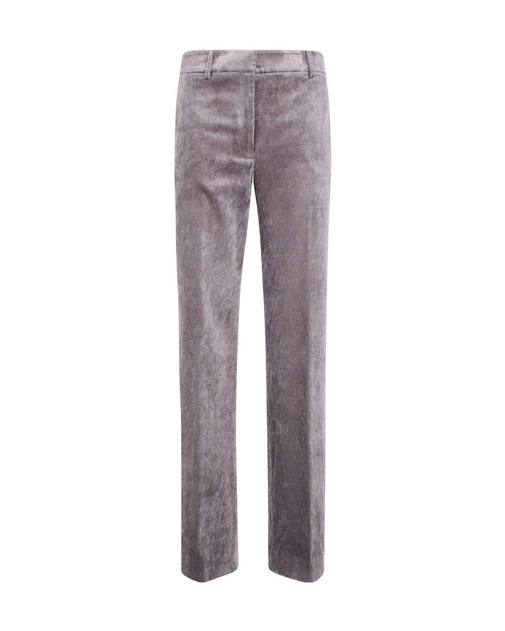 Antonelli Gray Prunelli Corduroy Straight-Leg Pants