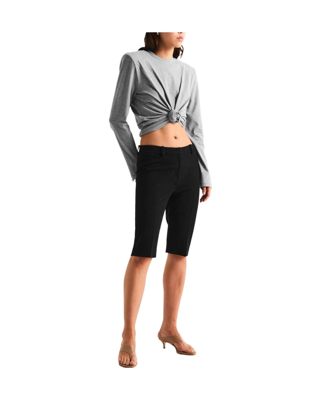Magda Butrym Black Solid Color Casual Pants