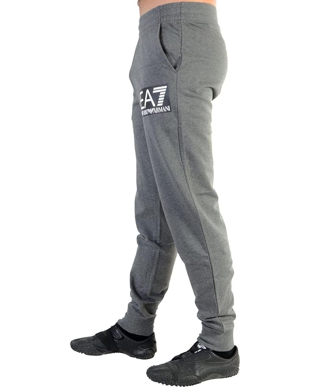 EA7 Gray Logo Details Sweatpants for men