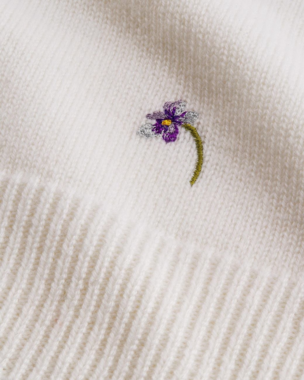 Dior White Embroidered Sweater