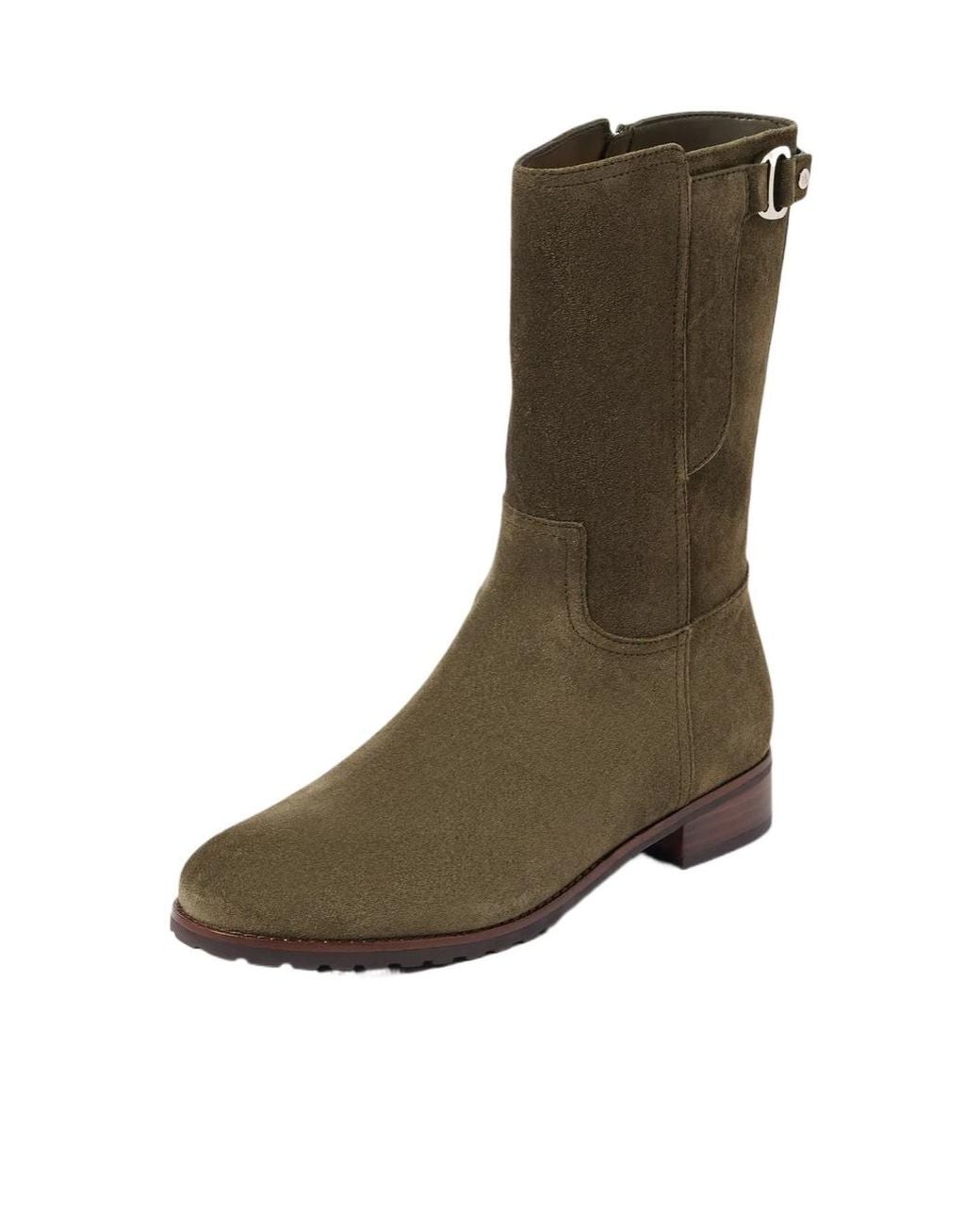 Ralph Lauren Green Round-Toe Ankle Boots