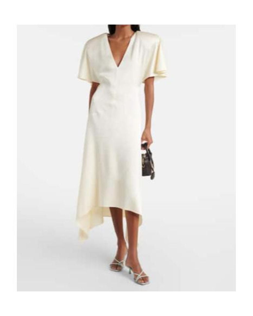 Stella McCartney Natural Satin Midi Dress